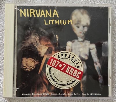 Rare! Nirvana "Lithium" CD Maxi-Single w/ full "Nevermind" Lyrics | Ships free! Foto 1 de 4