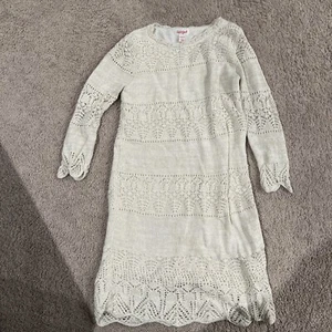 White Girls Cat And Jack White Sparkle Sweater Dress 10/12 - Picture 1 of 5