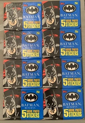 8 Packs 1992 Topps Batman Returns Movie Stickers - 8 Unopened Packs - Image 1 of 4