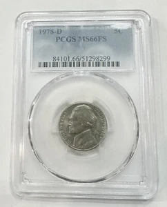 Jefferson Nickels Full Steps 1978 D PCGS Graded MS 66 Uncirculated 5c Coin - Picture 1 of 12