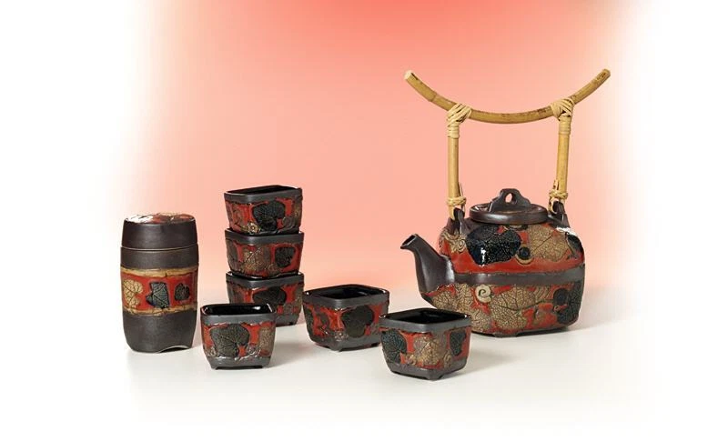 Malaysia Tee Set Junis 8 teilig - Teekanne & 6 Cups & Teeurne - aus Keramik - Bild 1 von 1