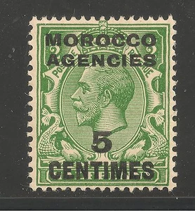 Great Britain Morocco #402 (A82h )VF MINT OG - 1917 5c on 1/2p King George V - Picture 1 of 1