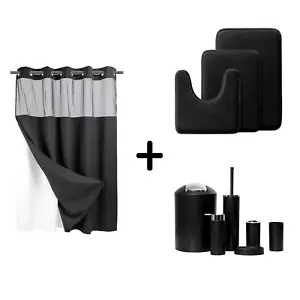 Bathroom Set – Shower Curtain, Bath Mat Set, and Accessories Kit - Picture 1 of 21