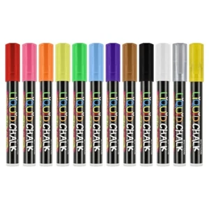 12PCS Erasable Colored Markers Whiteboard Markers Colorful Chalkboard Pens - Picture 1 of 8