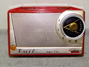 1955 Excel AM tragbares Röhrenradio #Super t311 rot sehr guter Zustand schön! USA - Bild 1 von 19