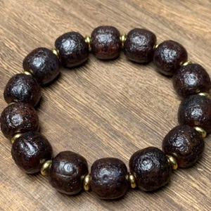 19th century Old Tibet natural red agate Buddha beads bracelet dzi beads - Picture 1 of 5