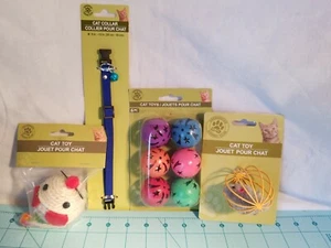 Greenbrier Kennel Club: Juego de cuatro piezas para gatos - 3 juguetes y cuello azul - Totalmente nuevo - Imagen 1 de 12