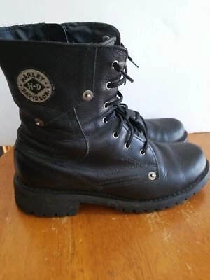 Botas de motociclista Harley Davidson para mujer talla 7 cremallera lateral tacón bajo  Foto 1 de 4