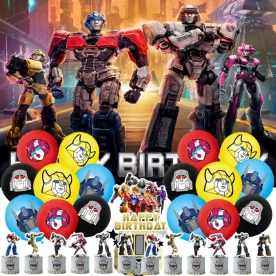 Transformers One 2024 Party Decor Party Supplies Set Balloons Cake Topper Banner - Image 1 of 4