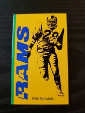  LA Rams 1986 NFL Football Pocket Schedule ~ Eric Dickerson ~ 76 Gas