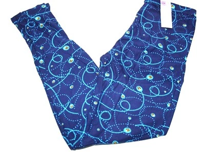 Leggings elásticos suaves a lunares azules pequeños medianos Agnes Dora para mujer Foto 1 de 4