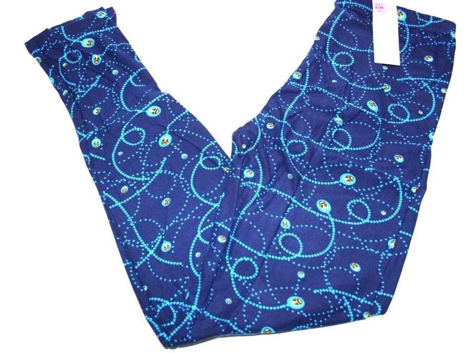 Женские мягкие эластичные леггинсы Agnes Dora синие в горошек маленькие средние - Изображение 1 из 4