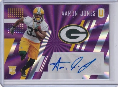 Aaron Jones 2017 Panini Unparalleled Purple Rainbow Spokes Holo  Rc Auto (24/25) - Image 1 of 2