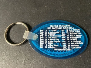 1992 Seattle Seahawks Football Schedule Keychain Bergy’s Tavern Tacoma - Picture 1 of 2
