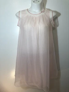 Vanity Fair Vintage Chiffon Kleid und Morgenmantel rosa Spitze Größe Small sexy Made in USA - Bild 1 von 9