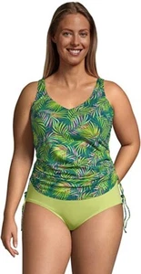 NWT Lands End Adjustable Cinch V-Neck Underwire Tankini Top Size 18T $120 Z177 - Picture 1 of 5