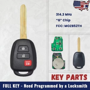 For Scion tC iQ for Toyota Yaris 2014 - 2016 Remote Key Fob MOZB52TH + G Chip - Picture 1 of 4