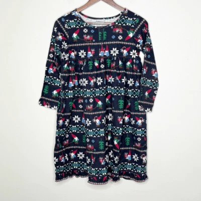 Hanna Andersson Gnome Holiday Ruffle Flannel Nightgown Christmas - Kids EU 150 / - Image 1 of 4