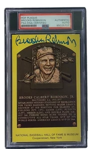 Brooks Robinson Signed 4x6 Baltimore Orioles HOF Plaque Card PSA/DNA 85025707 - Picture 1 of 3