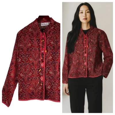 De Colección Flashback Grande 12 14 Chaqueta Abrigo Blazer Tapiz Chenille Arte para Usar Rojo G Foto 1 de 4