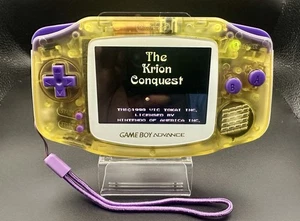 Lakers Clear Yellow Gameboy Advance GBA Console w/ Backlight IPS Screen Mod - Picture 1 of 4