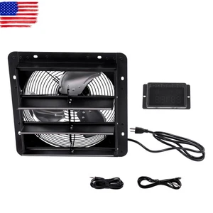 12'' Shutter Exhaust Fan Speed Control & 5.6FT/1.7m Power Cord Wall-Mount Attic - Picture 1 of 12