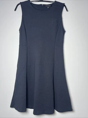 Vestido para mujer Banana Republic azul blanco lunares calce elástico funda acampanada XS Foto 1 de 4