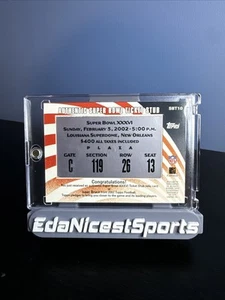 2002 Isaac Bruce Authentic Super Bowl Ticket Relic Topps SBT10 Tom Brady 1st SB - Bild 1 von 3