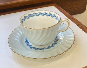 Tasse & Brotteller (die Untertasse fehlt) Minton Bone China Cheviot Muster Top - Bild 1 von 6