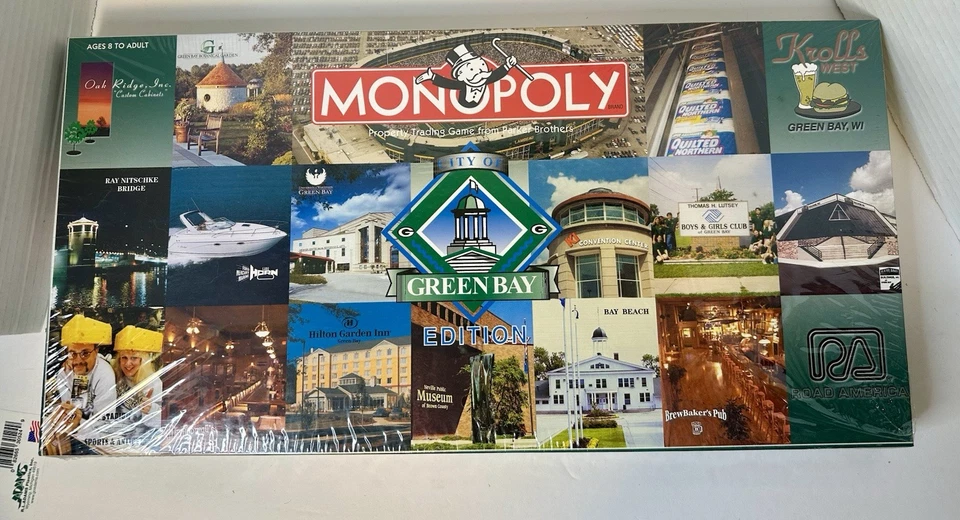 Monopoly Green Bay Edition Wisconsin SELLADO (Parker Brothers 2000) Foto 1 de 4