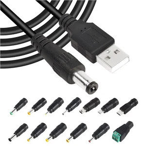 5V DC Ladegerät-Kabel mit 13 Anschlussmöglichkeiten, langlebig & flexibel - Bild 1 von 1
