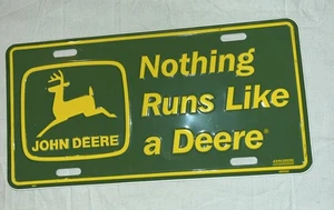 Etiqueta de coche John Deere de colección matrícula novedad “Nada funciona como un Deere” verde - Imagen 1 de 5
