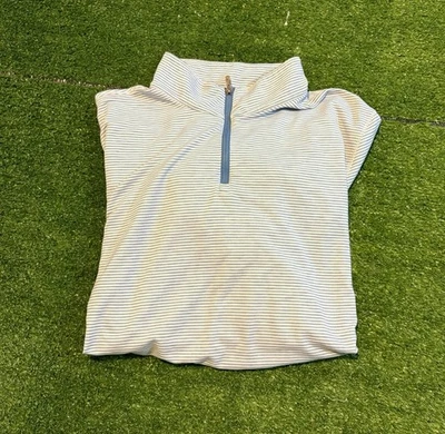 Faherty 1/4 zip mens large blue white movement breathable lighweight soft RK - Image 1 of 4