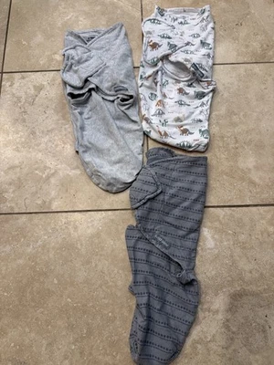 Conjunto de 3 sacos de dormir Swaddle Me para 0-3M, pequeno/médio, 7-14 libras, 100% algodão - Imagem 1 de 3