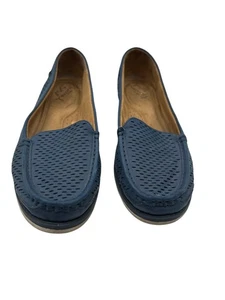 Naturalizer Size 10M Stylist Comfortable Perforated Blue Leather Loafers - Picture 1 of 7