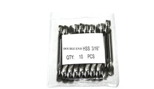 10pc 3/16" Profesional Double end Drill Bit HSS for Metal - Picture 1 of 2