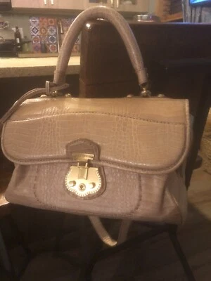 TALBOTS Tan Animal Print Leather Flap Satchel Handbag/Shoulder Purse Size: Med - Image 1 of 4