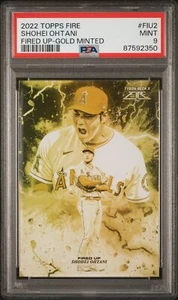 2022 Topps Fire Fire Fire Up #FIU2 Shohei Ohtani disparado-oro acuñado 9 - Imagen 1 de 2