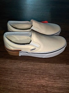 Vans Classic Slip On Gum Block Classic White Skate Boat Shoes Men's Size 3.5 - Picture 1 of 8