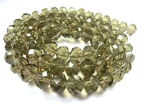 FACETTIERTE Glasperlen RONDELLE 8x6mm rund Rauchquarz Schmuck basteln DIY - Bild 1 von 1