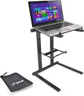 PYLE Portable Folding Laptop Stand - Standing Table with Foldable Height and Se