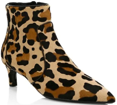 $525 Botas al Tobillo Aquatalia Piel Estampado Leopardo Tacón Medio Talla 9.5 Foto 1 de 4