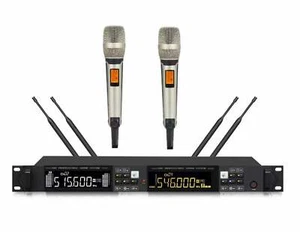 Cordless Microphone UHF Dual Handheld Mic Dual Wireless Microphone Vocal Karaoke - Picture 1 of 2