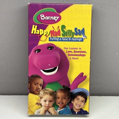 Barney Happy Mad Silly Sad VHS 2003 Video Tape Putting A Face To Feelings Kids - Image 1 of 4