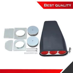 Smooth Black Hood Scoop Single/Dual Quad Reversible for 4 BBL Carburetors - Bild 1 von 5