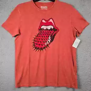 LUCKY BRAND ROLLING STONES SHIRT Mens EXTRA LARGE XL ORANGE Music TONGUE NWT - Picture 1 of 11