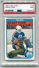 1982 O-Pee-Chee #105 Grant Fuhr PSA 9 MINT Edmonton Oilers HALL OF FAME ROOKIE