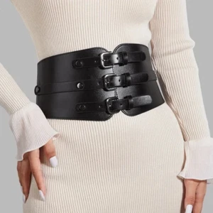 Leather Corset Belt Wide Womens Belt Western Waist Belt Handmade Designer Belt - Picture 1 of 4