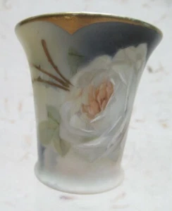 Vintage PRUSSIA ROYAL RUDOLSTADT Toothpick Holder Hand Painted Gold Trim Detail - Picture 1 of 5