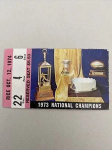 1974 NOTRE DAME VS RICE NCAA COLLEGE FOOTBALL TICKET STUB RARE OLD VINTAGE WOW ! - Picture 1 of 2